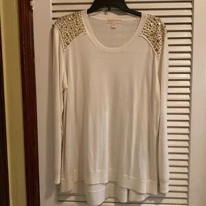 Micheal By Michael Kors - Sweater With Gold Studs On Shoulder - Sz XL